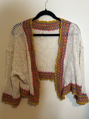 Rare Billabong x Wrangler Multicolor Crochet Cardigan